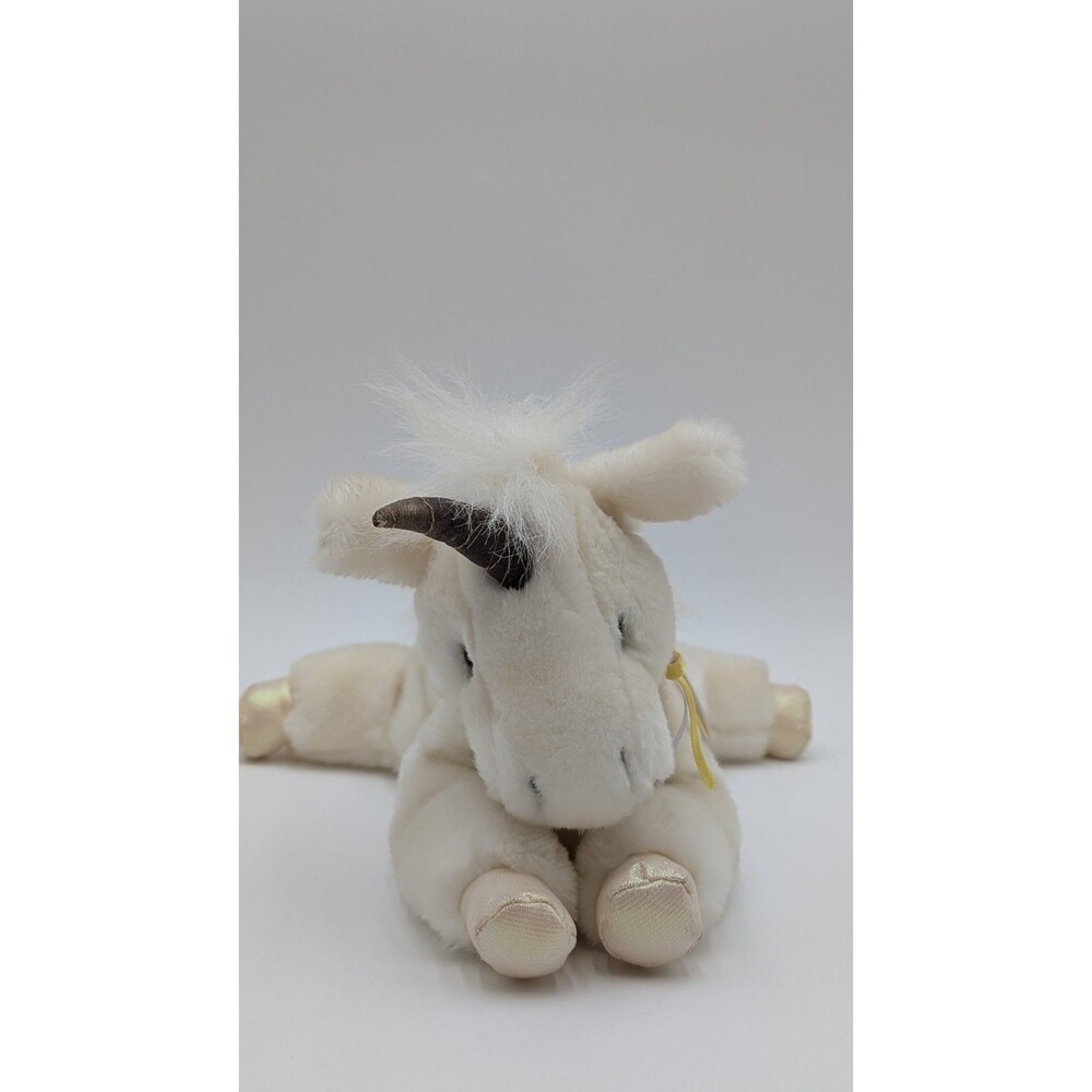 Unicorn Stuffed Animal White with Gold Hooves and Horn Aurora Plush Toy
